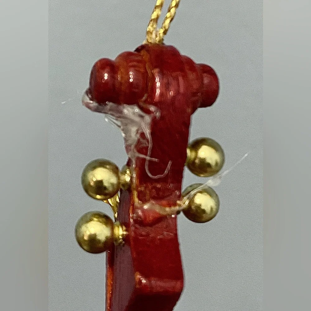 Midwest Vintage Wood Violin Set of 3 Holiday Christmas Ornaments